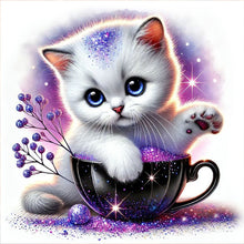 Load image into Gallery viewer, Diamond Painting - Full Round - Teacup cat (30*30CM)