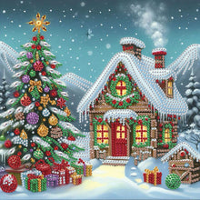 Load image into Gallery viewer, Diamond Painting - Full Round - House with Christmas atmosphere (30*30CM)