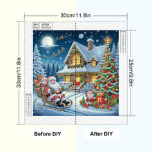 Load image into Gallery viewer, Diamond Painting - Full Round - House with Christmas atmosphere (30*30CM)