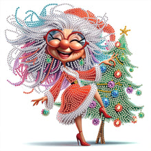 Load image into Gallery viewer, Diamond Painting - Partial Special Shaped - Santa Claus grandmother (30*30CM)