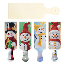 Load image into Gallery viewer, 4Pcs Christmas Snowman Diamond Painting Serving Tray for Countertop Decor