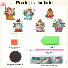 Load image into Gallery viewer, 6Pcs Acrylic Cake Diamond Art Fridge Magnet Diamond Painting Refrigerator Magnet