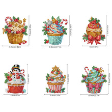 Load image into Gallery viewer, 6Pcs Acrylic Cake Diamond Art Fridge Magnet Diamond Painting Refrigerator Magnet