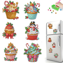 Load image into Gallery viewer, 6Pcs Acrylic Cake Diamond Art Fridge Magnet Diamond Painting Refrigerator Magnet