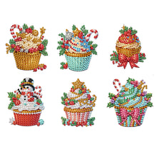 Load image into Gallery viewer, 6Pcs Acrylic Cake Diamond Art Fridge Magnet Diamond Painting Refrigerator Magnet