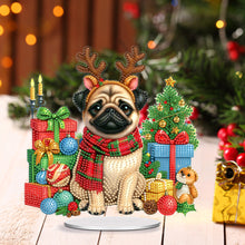Load image into Gallery viewer, Acrylic Special Shape Christmas Pug Desktop Diamond Art Kits for Home Decor