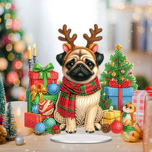 Load image into Gallery viewer, Acrylic Special Shape Christmas Pug Desktop Diamond Art Kits for Home Decor