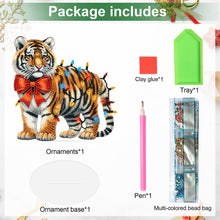 Load image into Gallery viewer, Acrylic Special Shape Christmas Tiger Desktop Diamond Art Kits for Home Decor