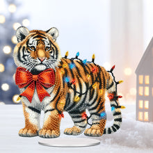 Load image into Gallery viewer, Acrylic Special Shape Christmas Tiger Desktop Diamond Art Kits for Home Decor