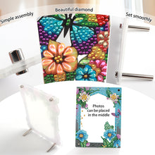 Load image into Gallery viewer, Floral Special Shape Diamond Painting Photo Frame Home Decor Gift (Flower Blue)