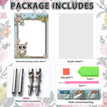 Load image into Gallery viewer, Floral Special Shape Diamond Painting Photo Frame Kits Home Decor Gift (Owl)