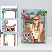 Load image into Gallery viewer, Floral Special Shape Diamond Painting Photo Frame Kits Home Decor Gift (Owl)
