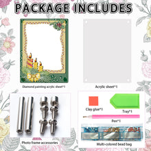 Load image into Gallery viewer, Floral Special Shape Diamond Painting Photo Frame Home Decor (Christmas Green)