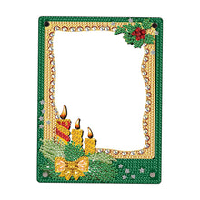 Load image into Gallery viewer, Floral Special Shape Diamond Painting Photo Frame Home Decor (Christmas Green)