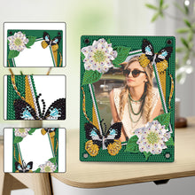 Load image into Gallery viewer, Floral Special Shape Diamond Painting Photo Frame Home Decor Gift (Butterfly)