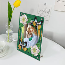 Load image into Gallery viewer, Floral Special Shape Diamond Painting Photo Frame Home Decor Gift (Butterfly)