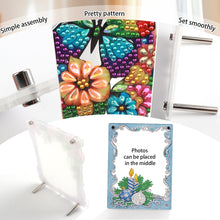 Load image into Gallery viewer, Floral Special Shape Diamond Painting Photo Frame Home Decor (Christmas Blue)