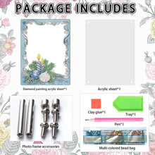 Load image into Gallery viewer, Floral Special Shape Diamond Painting Photo Frame Home Decor (Christmas Blue)