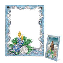 Load image into Gallery viewer, Floral Special Shape Diamond Painting Photo Frame Home Decor (Christmas Blue)