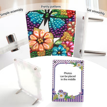 Load image into Gallery viewer, Floral Special Shape Diamond Painting Photo Frame Home Decor (Flower Purple)