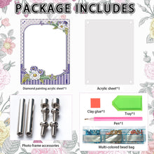 Load image into Gallery viewer, Floral Special Shape Diamond Painting Photo Frame Home Decor (Flower Purple)