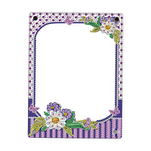Load image into Gallery viewer, Floral Special Shape Diamond Painting Photo Frame Home Decor (Flower Purple)