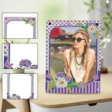 Load image into Gallery viewer, Floral Special Shape Diamond Painting Photo Frame Home Decor (Flower Purple)