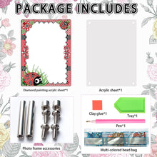 Load image into Gallery viewer, Floral Special Shape Diamond Painting Photo Frame Home Decor Gift (Ladybug)
