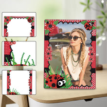 Load image into Gallery viewer, Floral Special Shape Diamond Painting Photo Frame Home Decor Gift (Ladybug)