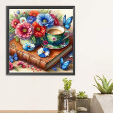 Load image into Gallery viewer, Diamond Painting - Full Round - Bouquet coffee butterfly (30*30CM)