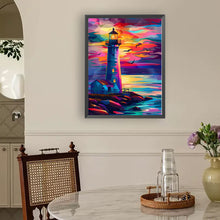 Load image into Gallery viewer, Diamond Painting - Full Round - Sunset lighthouse (30*40CM)