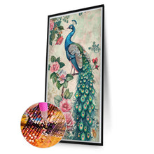 Load image into Gallery viewer, Diamond Painting - Full Round - Peacock on flower branch (40*70CM)