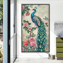 Load image into Gallery viewer, Diamond Painting - Full Round - Peacock on flower branch (40*70CM)