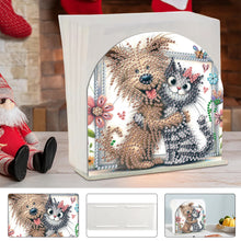 Load image into Gallery viewer, Animal Acrylic DIY 5D Diamond Art Painting Napkin Holder Set Home Decor(Cat Dog)