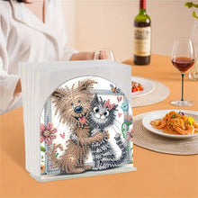 Load image into Gallery viewer, Animal Acrylic DIY 5D Diamond Art Painting Napkin Holder Set Home Decor(Cat Dog)
