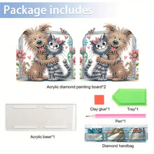 Load image into Gallery viewer, Animal Acrylic DIY 5D Diamond Art Painting Napkin Holder Set Home Decor(Cat Dog)