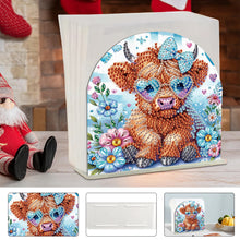 Load image into Gallery viewer, Animal Acrylic DIY 5D Diamond Art Painting Napkin Holder Set Home Decor (Yak)