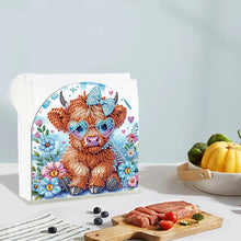 Load image into Gallery viewer, Animal Acrylic DIY 5D Diamond Art Painting Napkin Holder Set Home Decor (Yak)