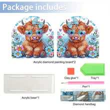 Load image into Gallery viewer, Animal Acrylic DIY 5D Diamond Art Painting Napkin Holder Set Home Decor (Yak)