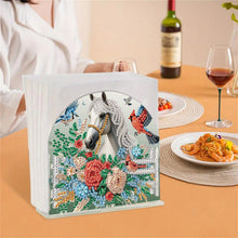 Load image into Gallery viewer, Animal Acrylic DIY 5D Diamond Art Painting Napkin Holder Set Home Decor (Horse)