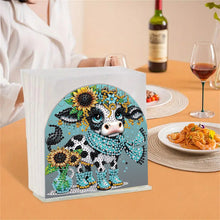 Load image into Gallery viewer, Animal Acrylic DIY 5D Diamond Art Painting Napkin Holder Set Home Decor (Cow)