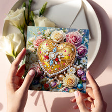Load image into Gallery viewer, 6Pcs Diamond Painting Greeting Card Heart Diamond Handmade Card for Friends