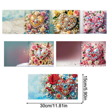 Load image into Gallery viewer, 6Pcs Diamond Painting Greeting Card Heart Diamond Handmade Card for Friends
