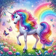 Load image into Gallery viewer, Diamond Painting - Full Round - Rainbow white horse (30*30CM)