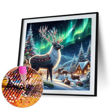 Load image into Gallery viewer, Diamond Painting - Full Round - Elk and Aurora (30*30CM)