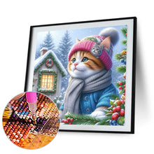 Load image into Gallery viewer, Diamond Painting - Full Round - Christmas cat (30*30CM)