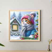 Load image into Gallery viewer, Diamond Painting - Full Round - Christmas cat (30*30CM)