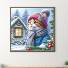 Load image into Gallery viewer, Diamond Painting - Full Round - Christmas cat (30*30CM)