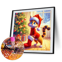 Load image into Gallery viewer, Diamond Painting - Full Round - Christmas cat (30*30CM)