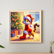 Load image into Gallery viewer, Diamond Painting - Full Round - Christmas cat (30*30CM)